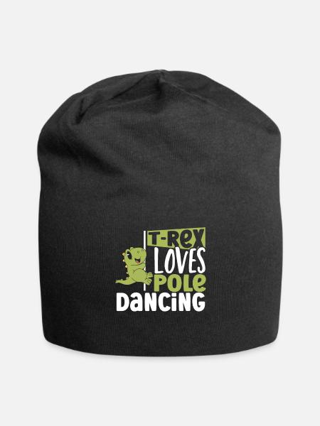 T-Rex liebt Pole Dancing Tyrannosaurus Dinosaurier - Jersey-Beanie - Schwarz