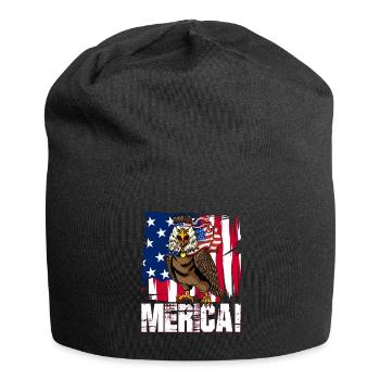 4. Juli Weißkopfseeadler Stirnband Merica Flagge - Jersey-Beanie - Schwarz - Vorne