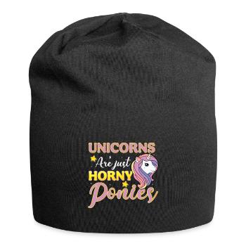 Einhörner Sind Nur Geile Ponys - Jersey-Beanie - Schwarz - Vorne