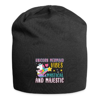 Licorne sirène mystique et majestueuse - Bonnet en jersey - noir - Devant