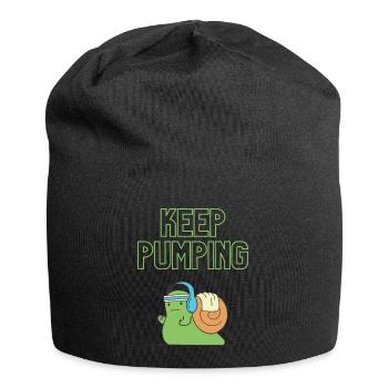 "Keep Pumping" - Screw Design - Jersey Beanie - black - Front