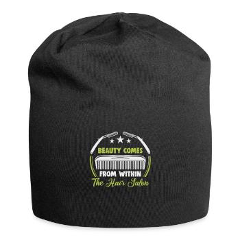 hairdresser, barber, hairdresser, hair salon - Jersey Beanie - black - Front