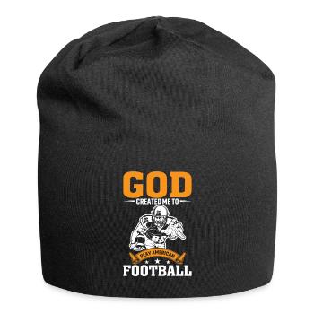 God created me to play American football - Jersey Beanie - black - Front