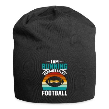 Ich Laufe Weil Ich Fußball Spiele - Jersey-Beanie - Schwarz - Vorne