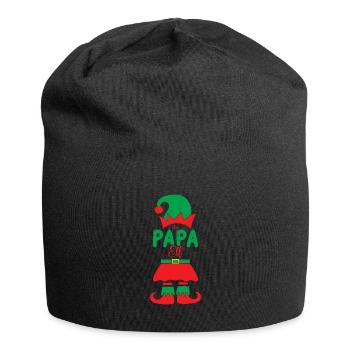 Der Papa Elf - Jersey-Beanie - Schwarz - Vorne