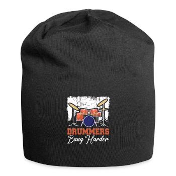Schlagzeuger in einer Band | Drummer Musiker - Jersey-Beanie - Schwarz - Vorne