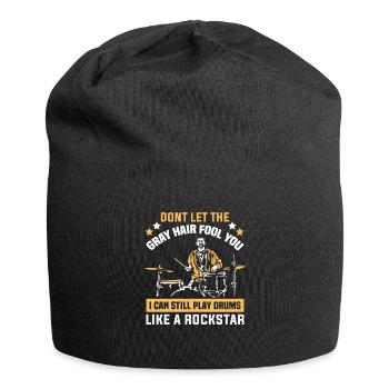 Schlagzeuger in einer Band | Drummer Musiker - Jersey-Beanie - Schwarz - Vorne