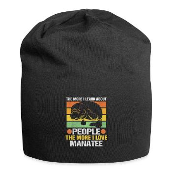 The more I love manatee Florida Seekühe - Jersey-Beanie - Schwarz - Vorne