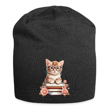 Clever Baby Cat - Jersey Beanie - charcoal grey - Front