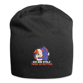 Hunderettungs Designs Für Tierrechtsaktivisten - Jersey-Beanie - Schwarz - Vorne