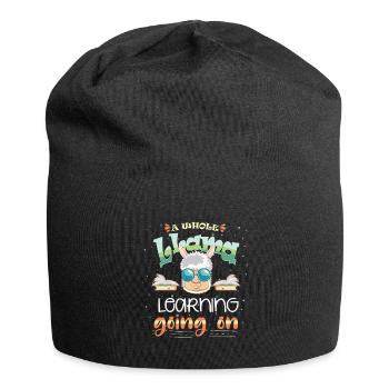 Pupils: preschooler, an alpaca llama learns - Jersey Beanie - black - Front