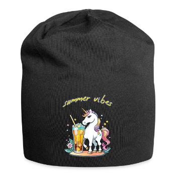 Sentiment d’été de licorne - Bonnet en jersey - noir - Devant