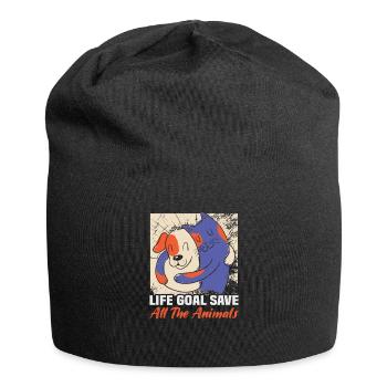 Hunderettungs Designs Für Tierrechtsaktivisten - Jersey-Beanie - Schwarz - Vorne