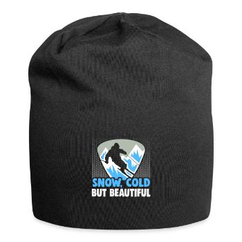 Skieurs Neige, froid mais beau Ski - Bonnet en jersey - noir - Devant