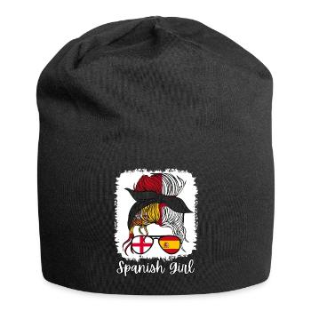 España Moitié Anglais Moitié Espagnol Fille Espagne chica - Bonnet en jersey - noir - Devant