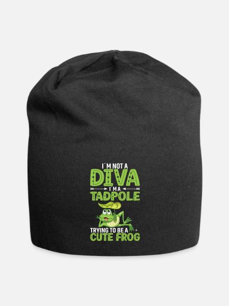 Ich Bin Keine Diva. Ich Bin Eine Kaulquappe - Jersey-Beanie - Schwarz
