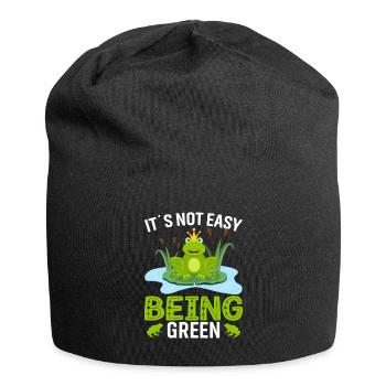 Es Ist Nicht Leicht Grün Zu Sein - Jersey-Beanie - Schwarz - Vorne