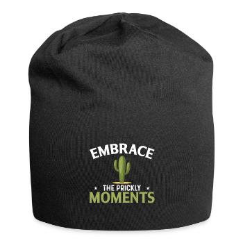 Embrace the delicate moments - Jersey Beanie - black - Front