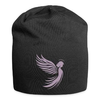 Ein Engel mit Flügel und Heiligenschein Silhouette - Jersey-Beanie - Schwarz - Vorne