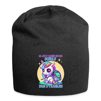 Schulkind Mädchen Einhorn Zur Einschulung - Jersey-Beanie - Schwarz - Vorne