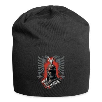 Albanischer Skanderbeg Kosovo Designs für Albaner - Jersey-Beanie - Schwarz - Vorne