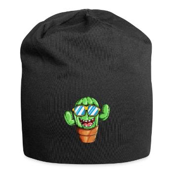 Gartenpflanze Zimmerpflanzen Kaktus Naturfreund - Jersey-Beanie - Schwarz - Vorne