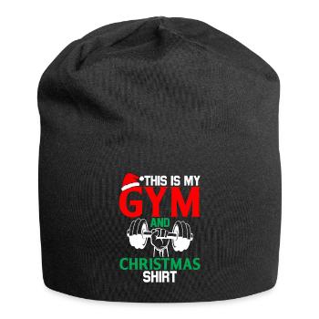 This is my gym and my Christmas - Jersey Beanie - black - Front
