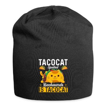 Tacocat spelled backwards is Tacocat - Jersey Beanie - black - Front