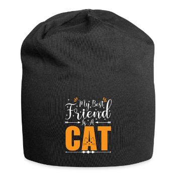 Mein Bester Freund Ist Eine Katze - Jersey-Beanie - Schwarz - Vorne