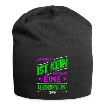 geburtstagsgeschenkidee bday veganer gesundheit - Jersey-Beanie - Schwarz - Vorne
