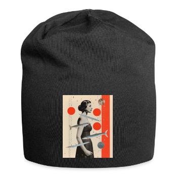 Poissons collage art astrologie - Bonnet en jersey - noir - Devant