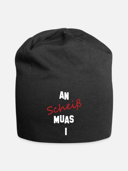 an scheiß muas i - Jersey-Beanie - Schwarz