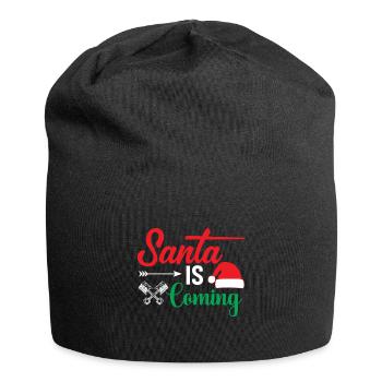 Le Père Noël arrive - Bonnet en jersey - noir - Devant