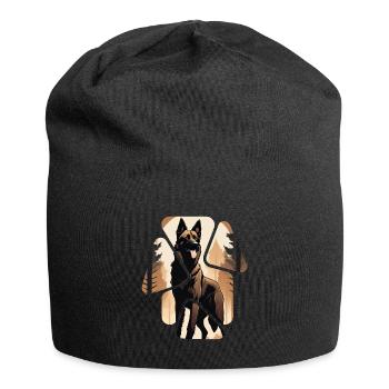 Chien de race doberman - Bonnet en jersey - noir - Devant