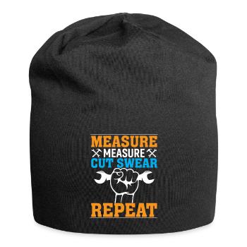 mesurer, mesurer, couper, jurer, répéter - Bonnet en jersey - noir - Devant