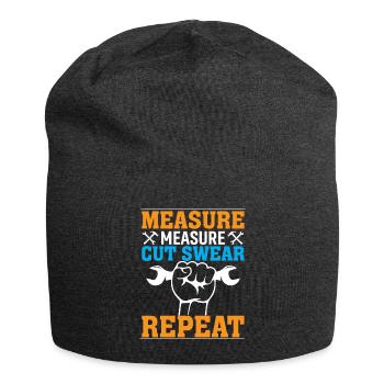 mesurer, mesurer, couper, jurer, répéter - Bonnet en jersey - charbon - Devant