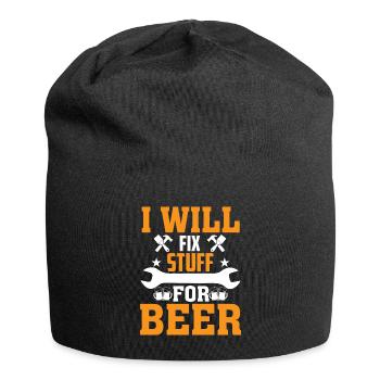 Ich Repariere Sachen Für Bier - Jersey-Beanie - Schwarz - Vorne