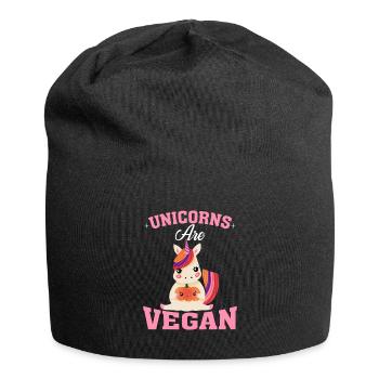 Einhörner Sind Veganer - Jersey-Beanie - Schwarz - Vorne