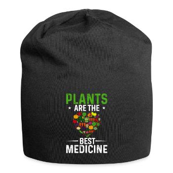 Plants are the best medicine - Jersey Beanie - black - Front
