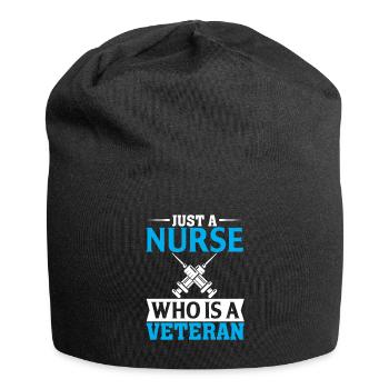Juste une infirmière qui est une ancienne combattante - Bonnet en jersey - noir - Devant