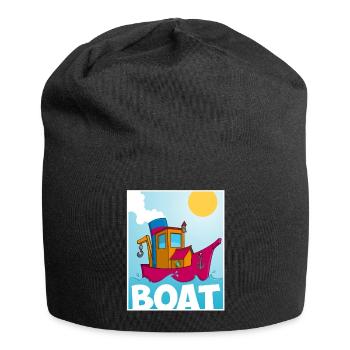 Image de bande dessinée d’un remorqueur amusant - Bonnet en jersey - noir - Devant