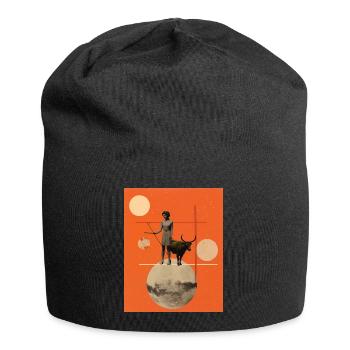 Schütze Collage Kunst Astrologie - Jersey-Beanie - Schwarz - Vorne