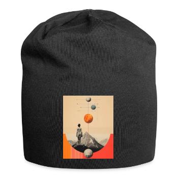 Klettern und sich etwas wünschen - Jersey-Beanie - Schwarz - Vorne