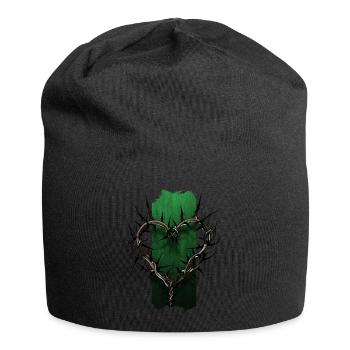 Dévotion épineuse : branche d’épine en forme de cœur - Bonnet en jersey - noir - Devant