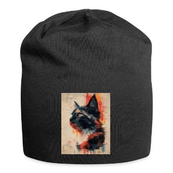 Whiskered Wonders: Vintage Cat Collage Artwork - Jersey Beanie - black - Front
