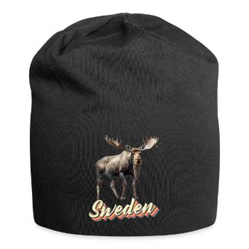 Schweden Schweden Elch bestes Tier Geweih Hirsch Hirsch - Jersey-Beanie - Schwarz - Vorne