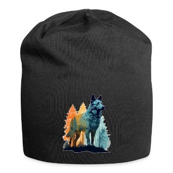 Hund in der Wildnis - Jersey-Beanie - Schwarz - Vorne