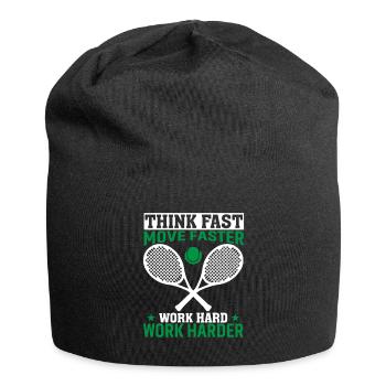 Penser vite, aller plus vite, travailler dur, travailler plus dur - Bonnet en jersey - noir - Devant
