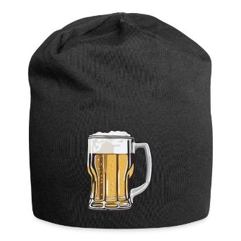 Beer Bier Geschenk Krug party feiern Fest glas - Jersey-Beanie - Schwarz - Vorne
