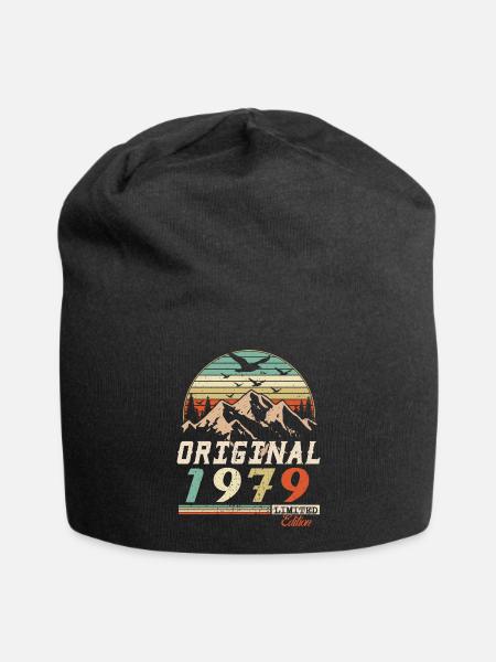 1979 Vintage Retro Geburtstag Vintage Geschenk - Jersey-Beanie - Schwarz